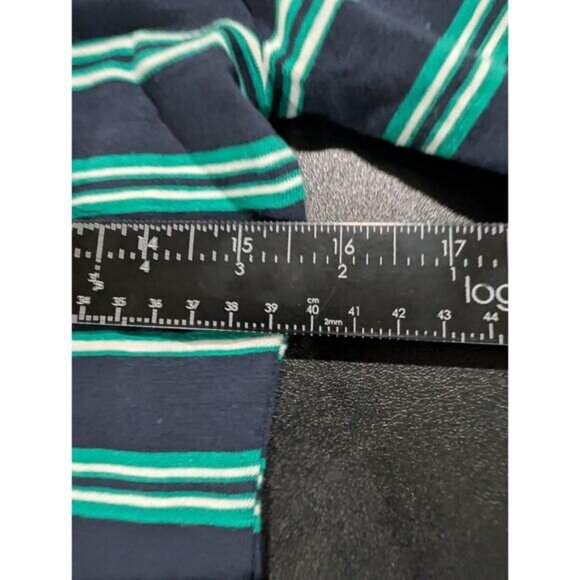 Banana Republic Top Shirt Women's Size XS Blue & Green Striped PREPPY buttons - Picture 11 of 12